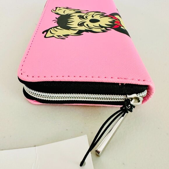 MARC TETRO FAUX LEATHER SHIH TZU DOG PUPPY PINK ZIP-AROUND LONG WALLET - Picture 4 of 9